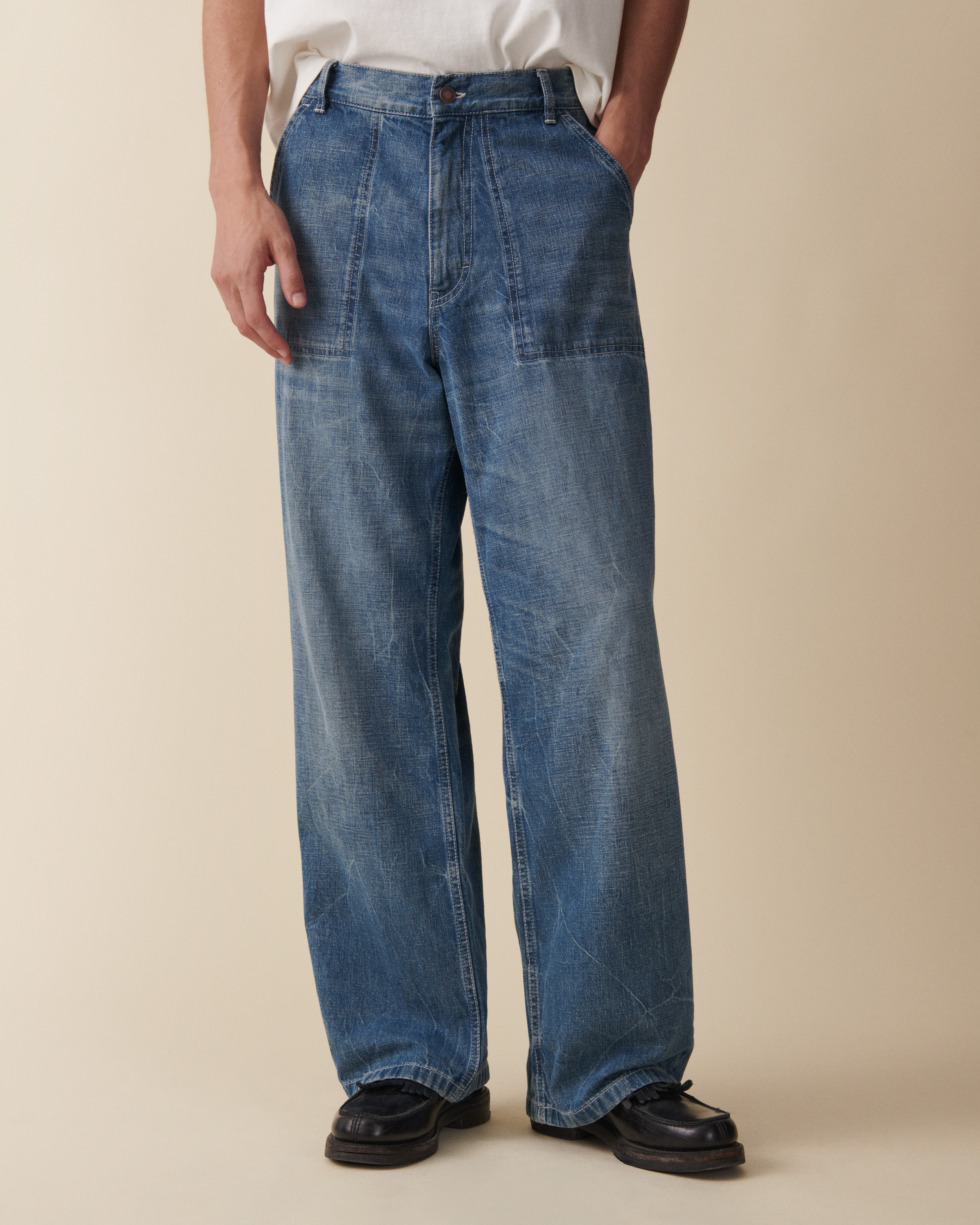 Jeanerica Gm010 Genua Worker Chino In Blue