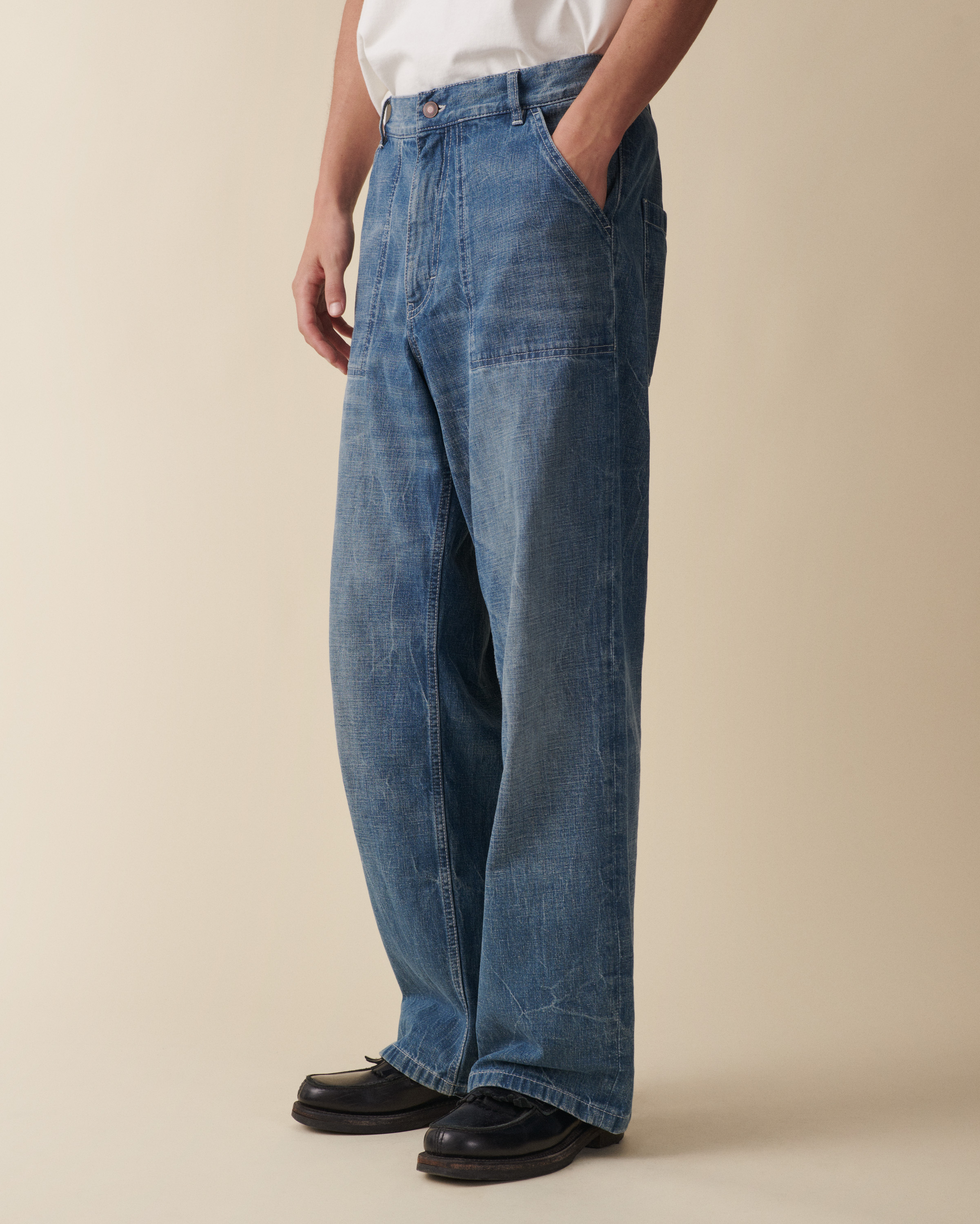 Jeanerica Gm010 Genua Worker Chino In Blue