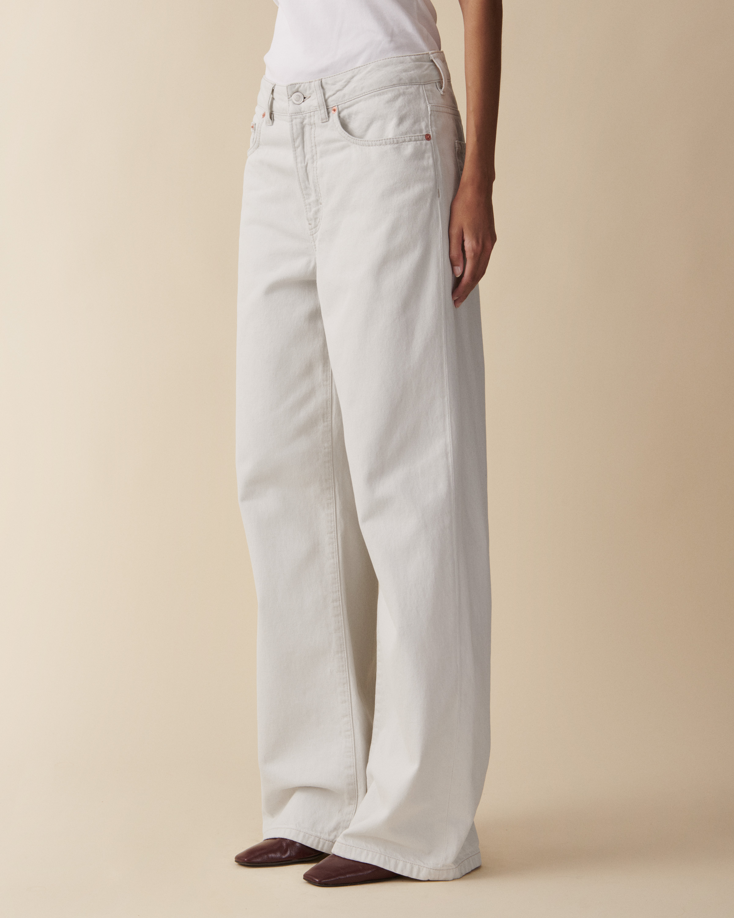 Jeanerica Belem Rigid Mid-rise Wide-leg Jeans In Grey