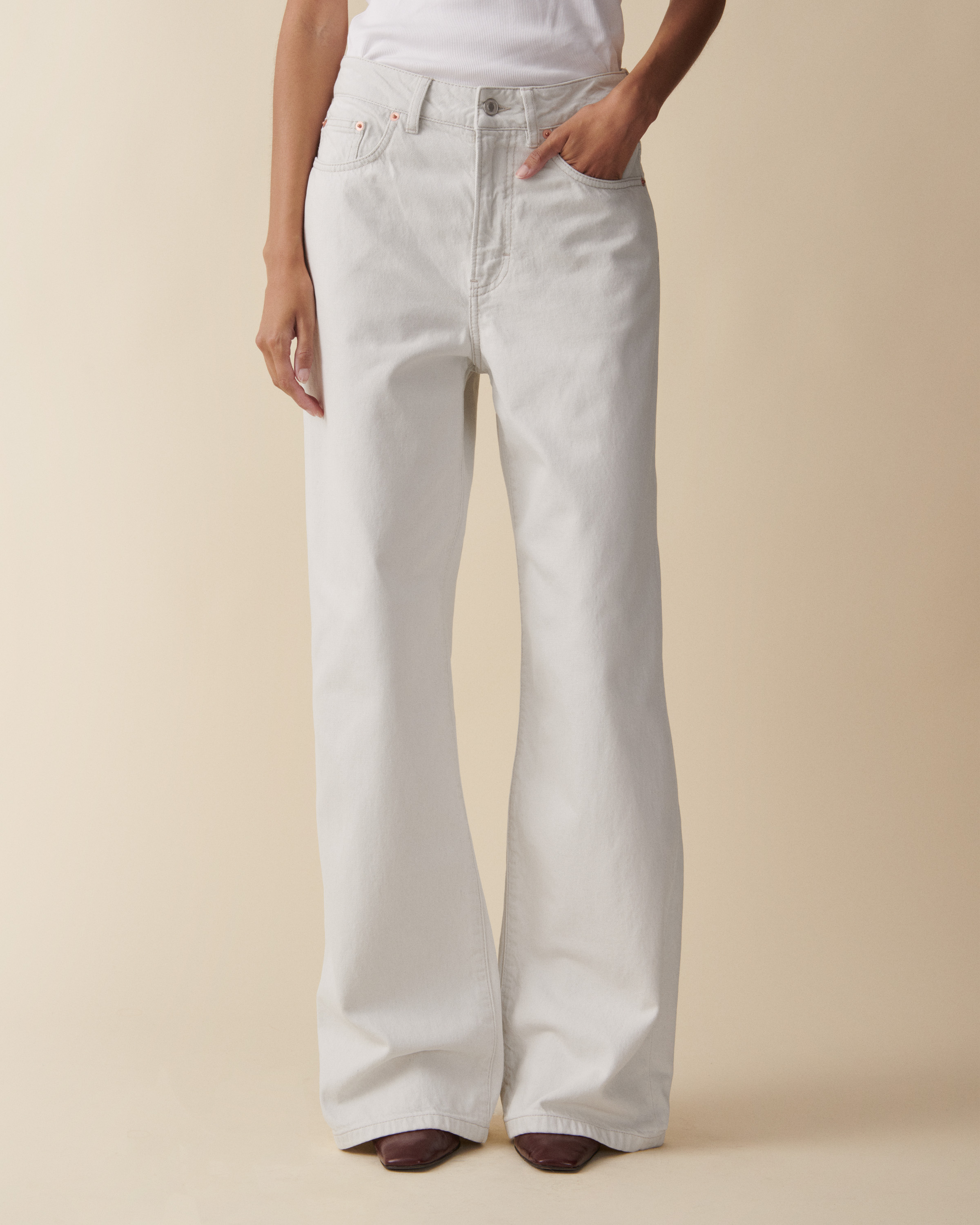 Jeanerica Belem Rigid Mid-rise Wide-leg Jeans In Grey