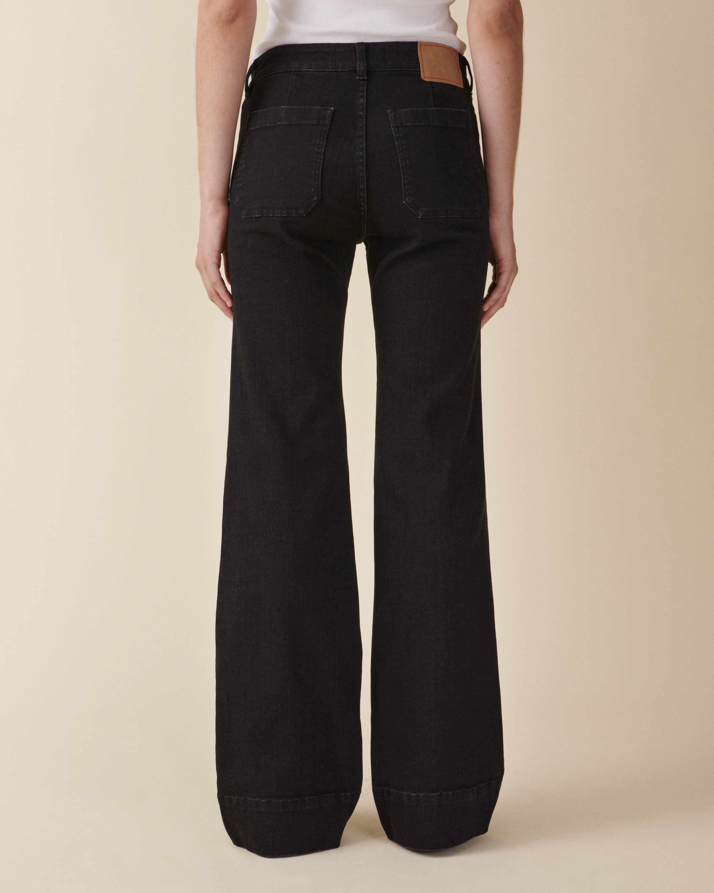 Jeanerica Womens Black 2 Weeks St Monica Flared-leg High-rise Organic Denim-blend Jeans In Black