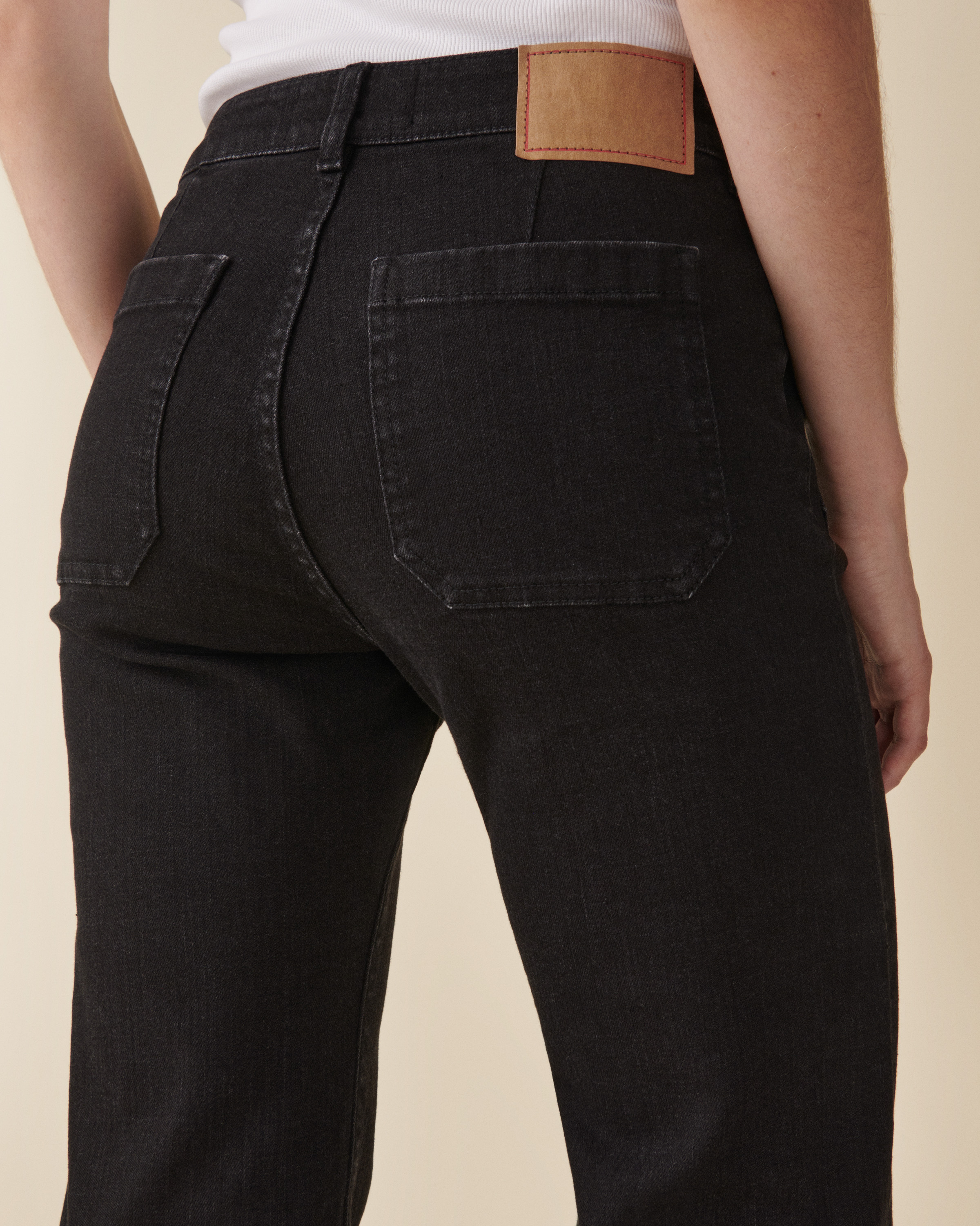 Jeanerica Womens Black 2 Weeks St Monica Flared-leg High-rise Organic Denim-blend Jeans In Black